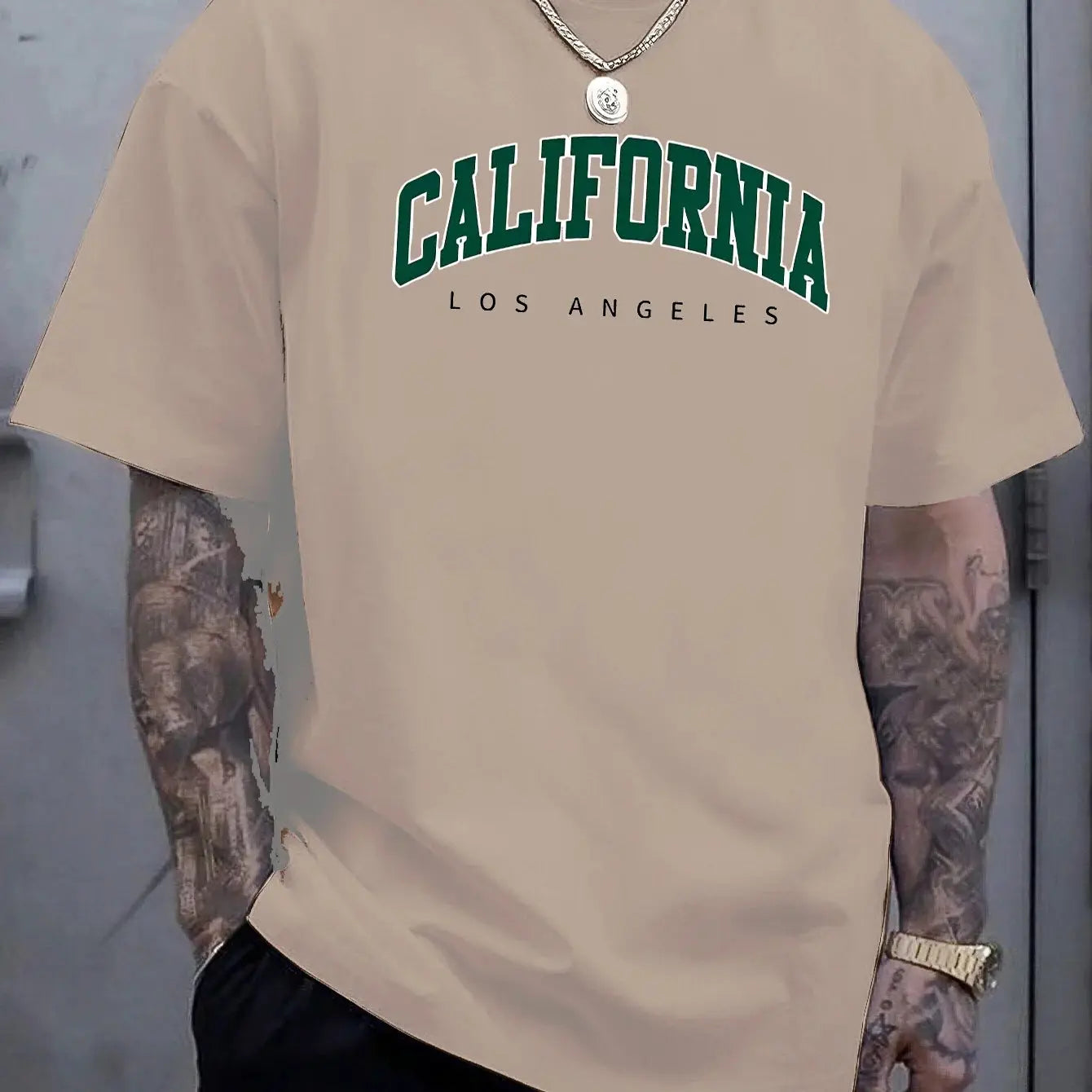 California Letter Cotton T-Shirt – Men’s Summer Casual Loose Tee