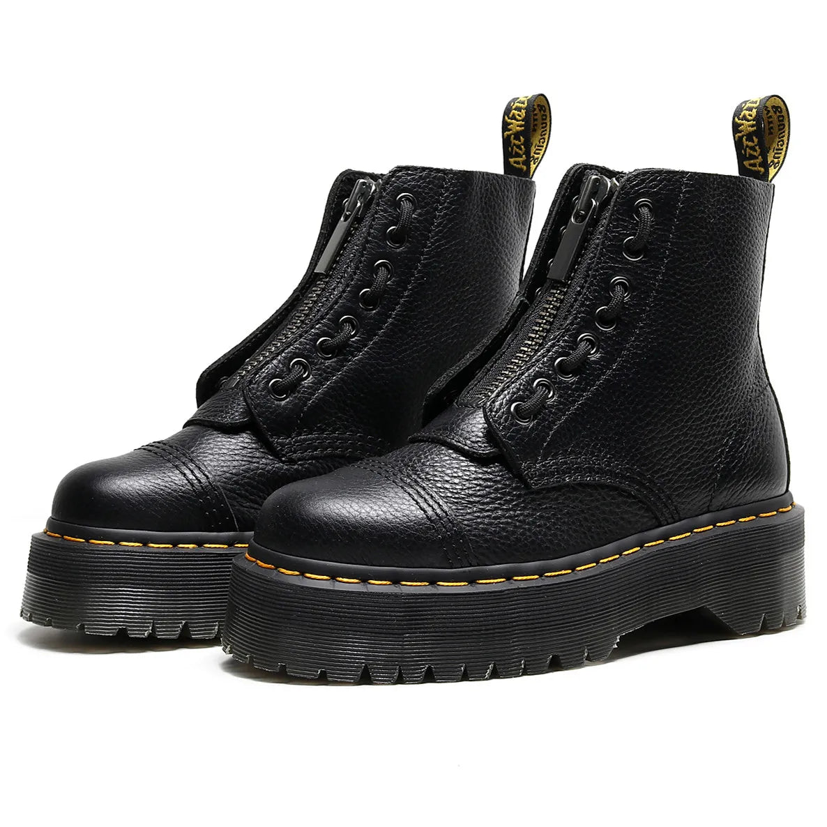 Unisex Punk Zip-Up Leather Boots
