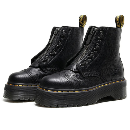 Unisex Punk Zip-Up Leather Boots