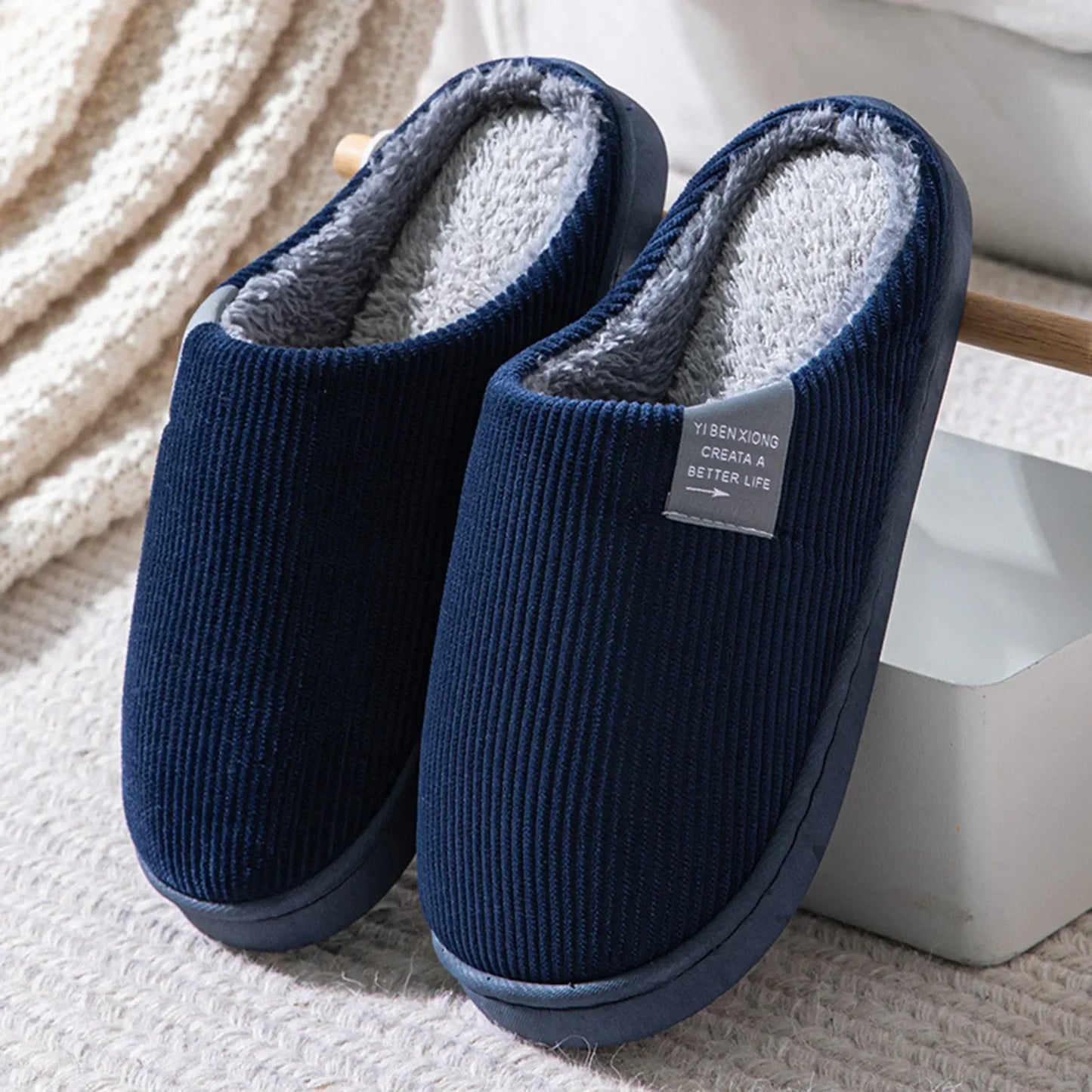 Unisex Plush Home Slippers – Soft Anti-Slip Winter Footwear