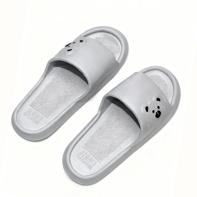 Cute Bear Comfort Slides – Soft EVA Non-Slip Indoor Slippers for Women