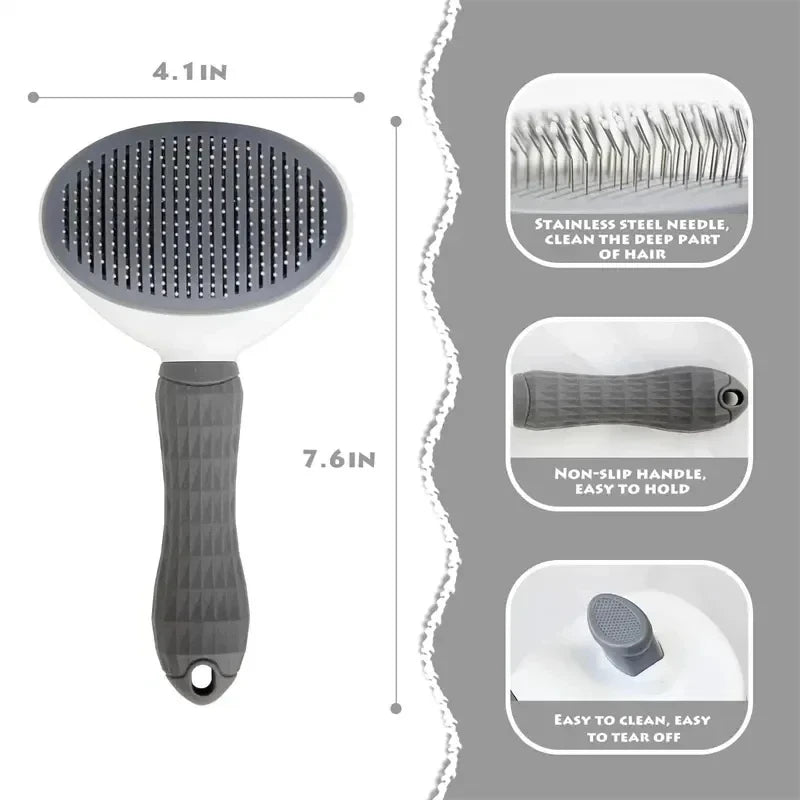 Self-Cleaning Pet Hair Remover Brush