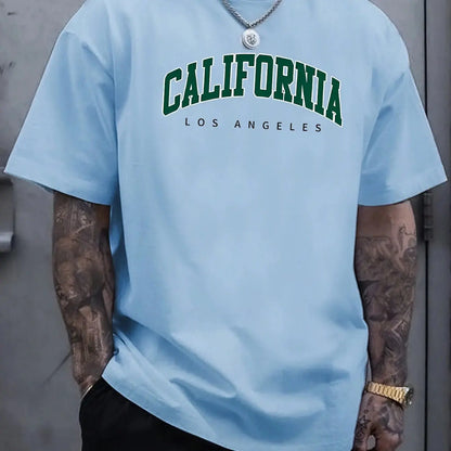 California Letter Cotton T-Shirt – Men’s Summer Casual Loose Tee