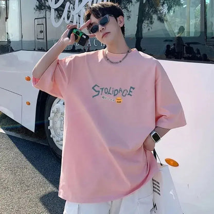 8XL Rabbit Graphic T-Shirt – Korean Oversized Casual Tee for Men