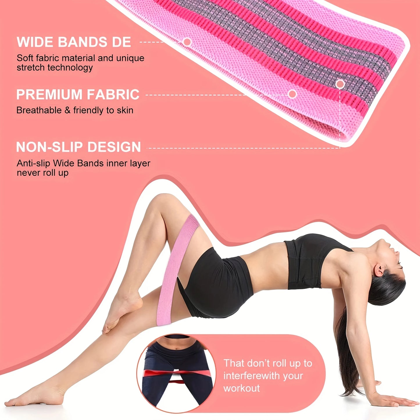 Fabric Booty Resistance Bands – Glute & Leg Trainer
