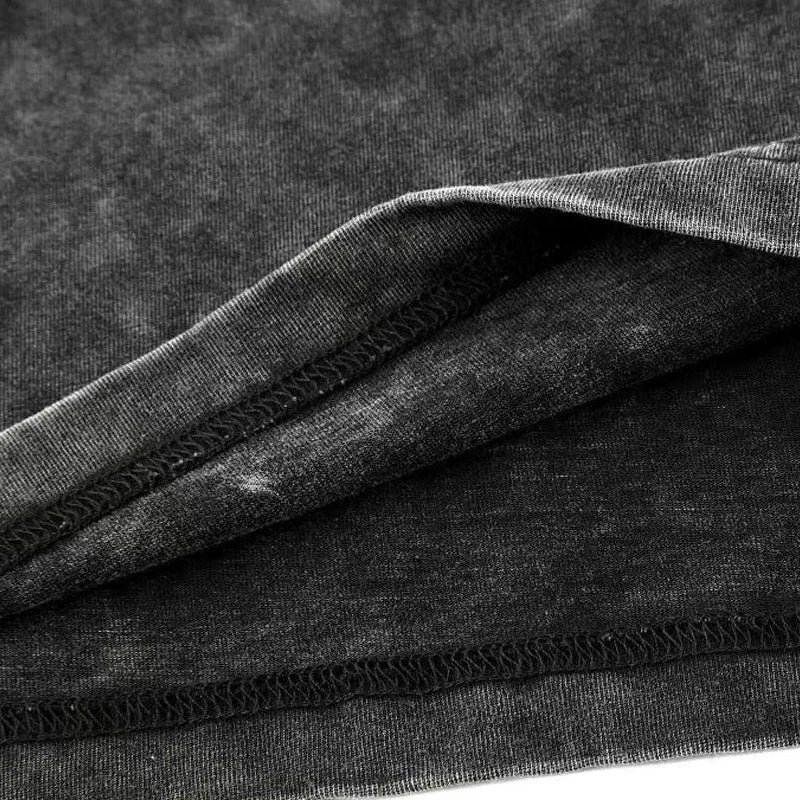 Washed Vintage Acid T-Shirt – Retro Street Hip Hop Top for Women