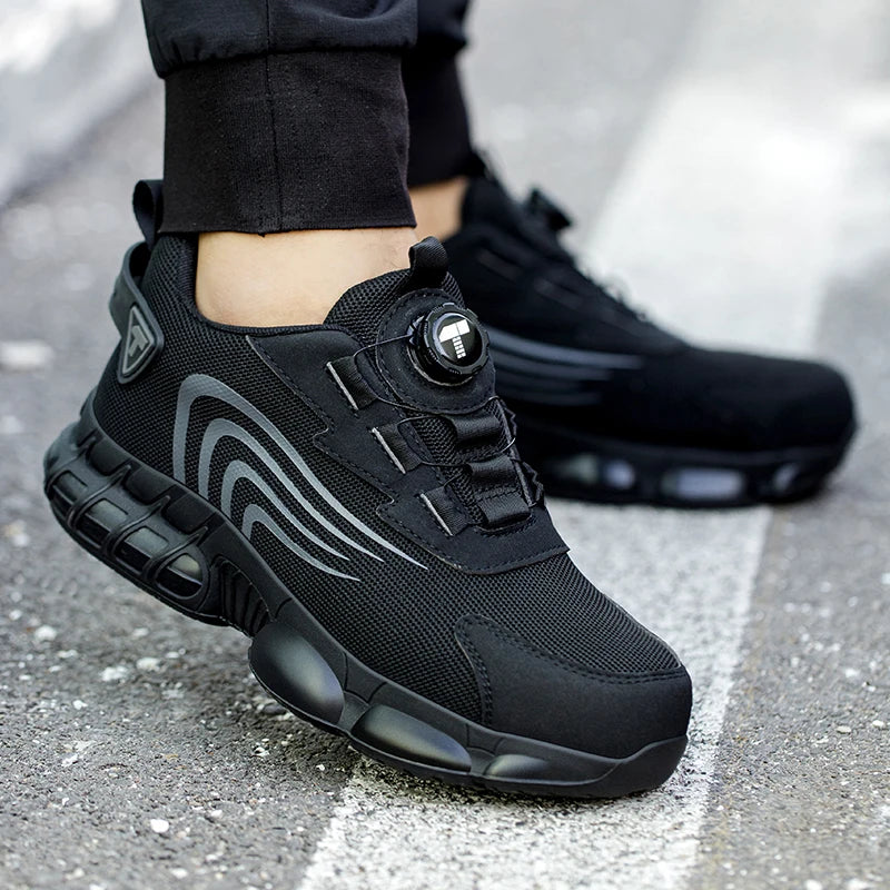Rotary Button Safety Shoes – Anti-Impact & Anti-Piercing Work Footwear