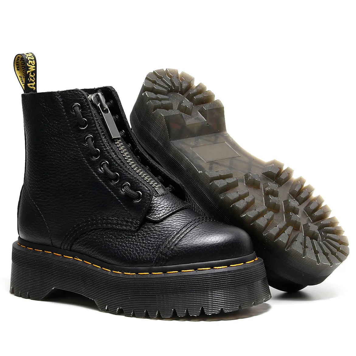 Unisex Punk Zip-Up Leather Boots