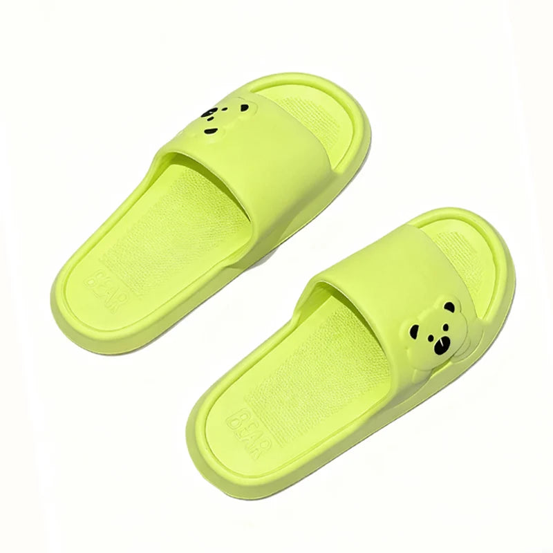 Cute Bear Comfort Slides – Soft EVA Non-Slip Indoor Slippers for Women