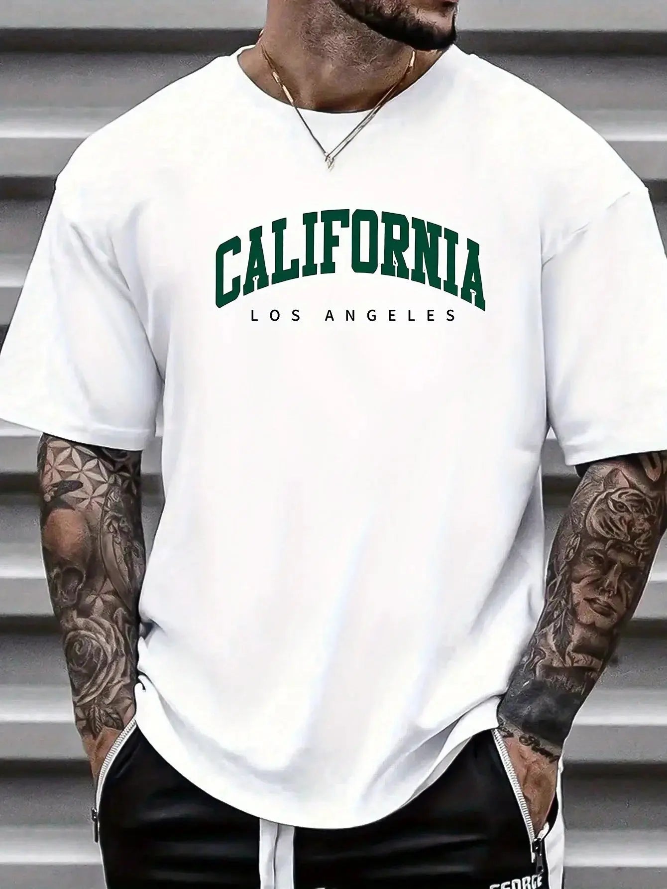 California Letter Cotton T-Shirt – Men’s Summer Casual Loose Tee