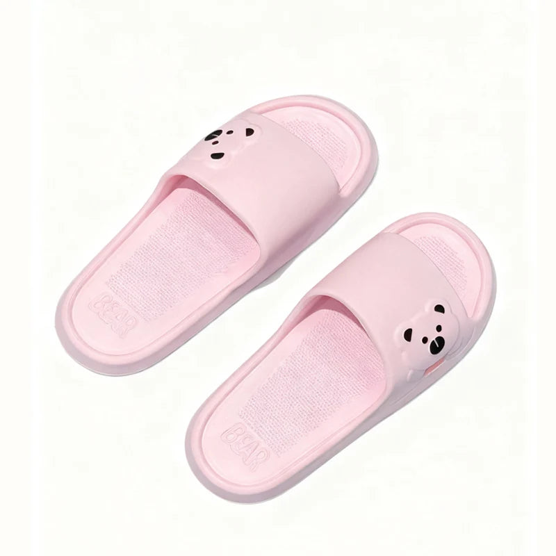 Cute Bear Comfort Slides – Soft EVA Non-Slip Indoor Slippers for Women