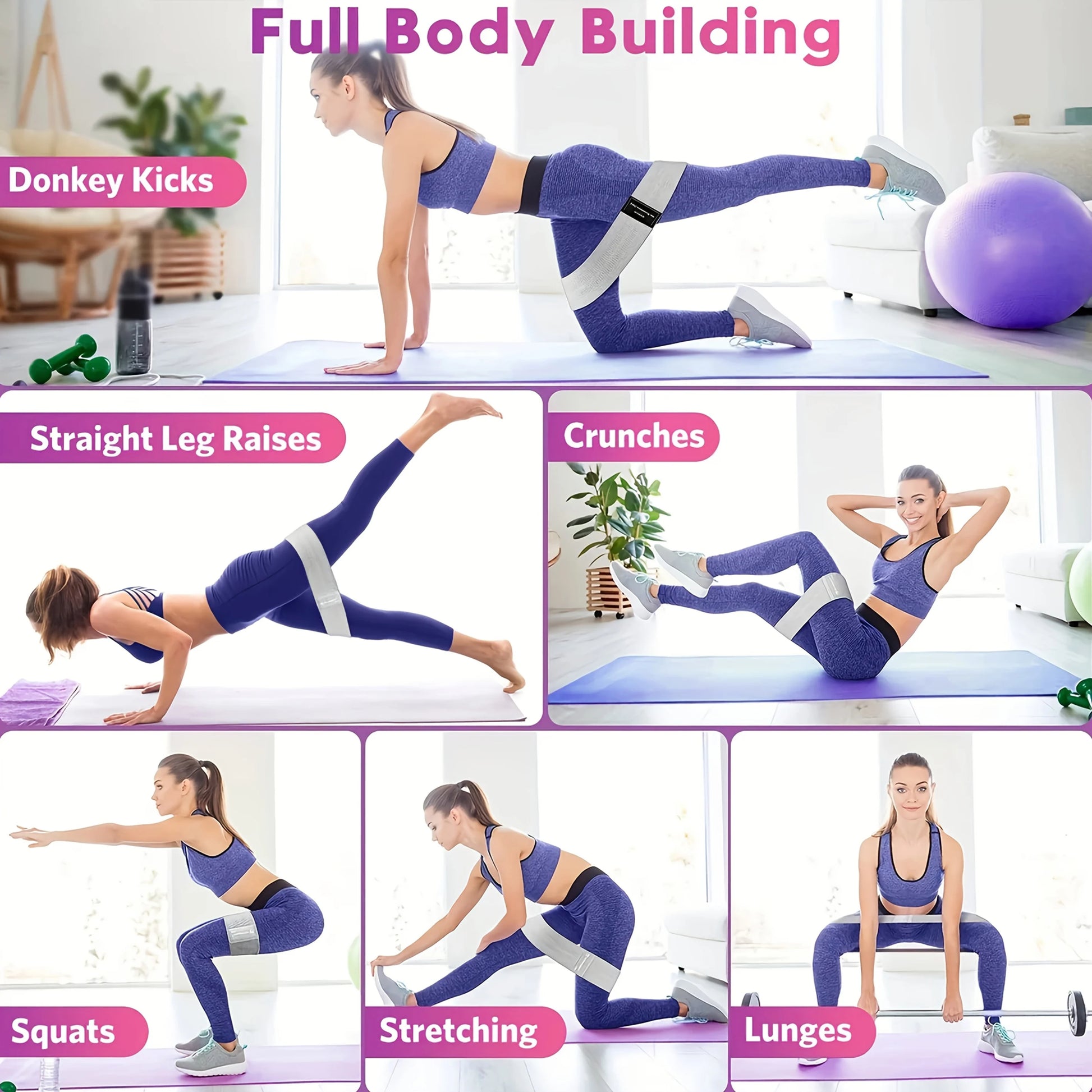 Fabric Booty Resistance Bands – Glute & Leg Trainer