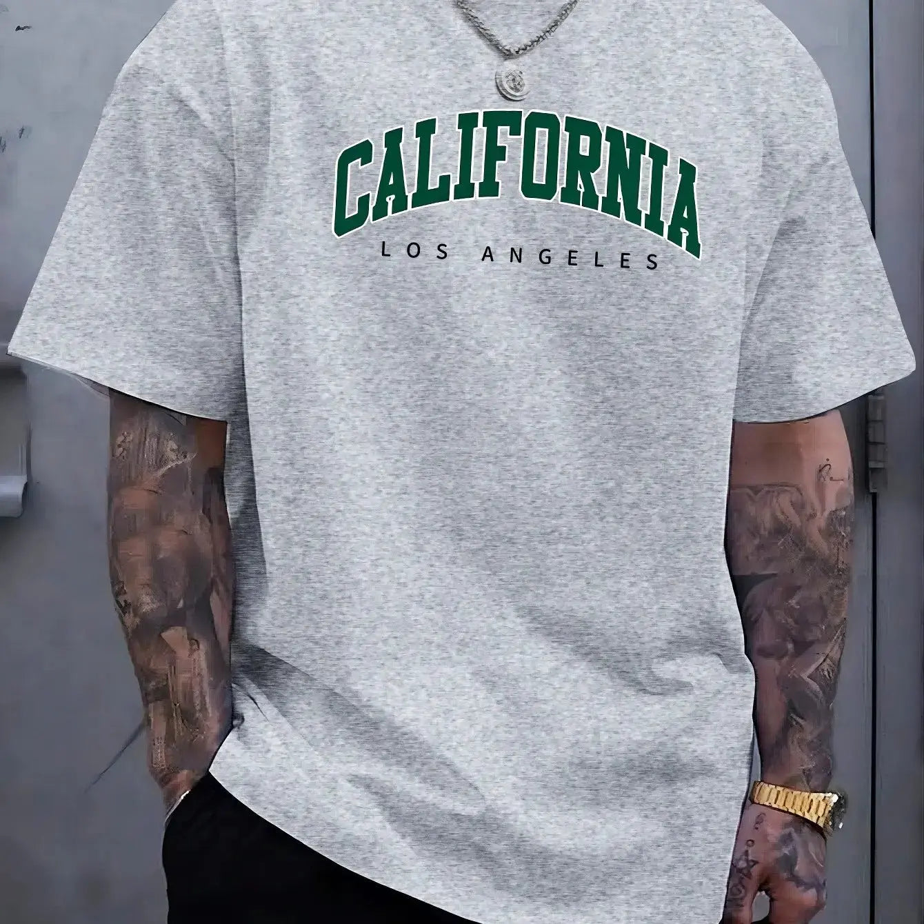 California Letter Cotton T-Shirt – Men’s Summer Casual Loose Tee