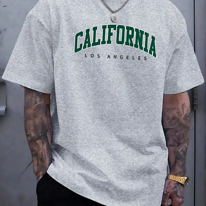California Letter Cotton T-Shirt – Men’s Summer Casual Loose Tee