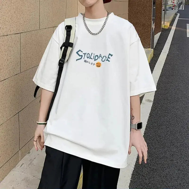 8XL Rabbit Graphic T-Shirt – Korean Oversized Casual Tee for Men