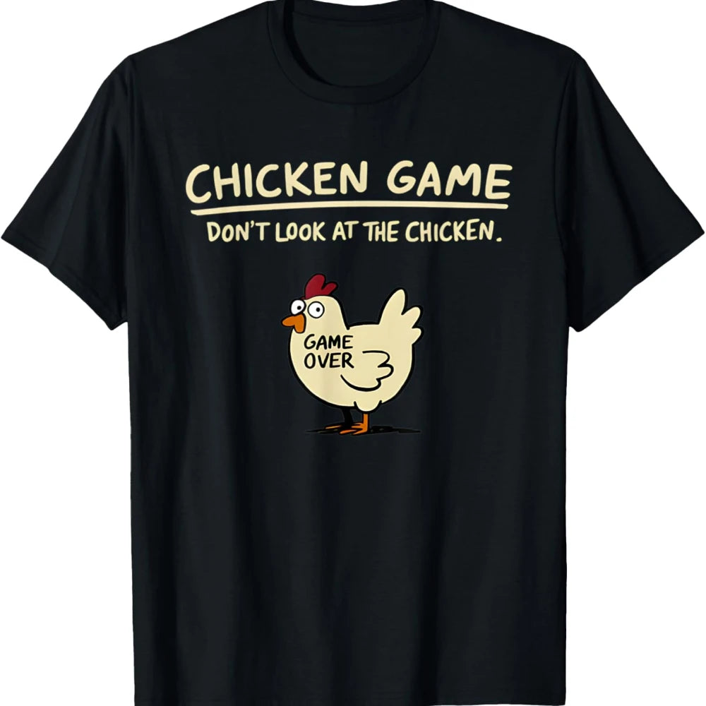 Chicken Game Graphic T-Shirt – Men’s Casual Round Neck Tee