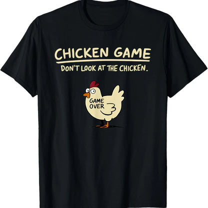 Chicken Game Graphic T-Shirt – Men’s Casual Round Neck Tee