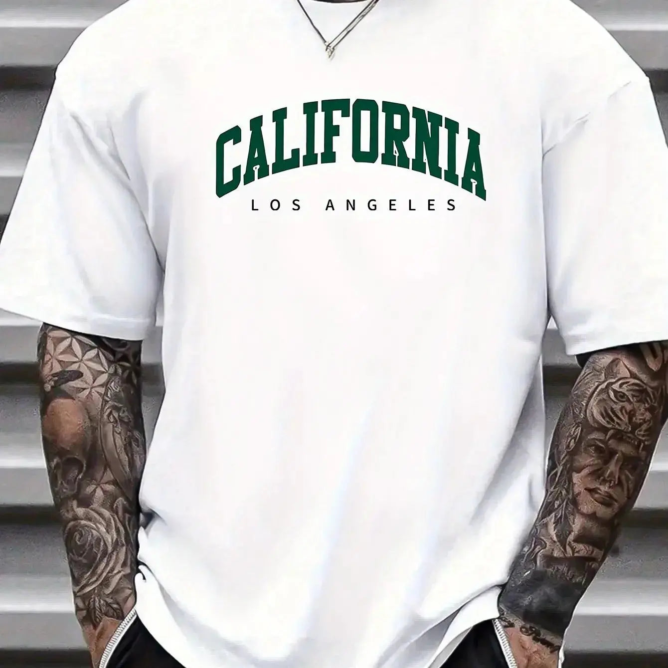 California Letter Cotton T-Shirt – Men’s Summer Casual Loose Tee