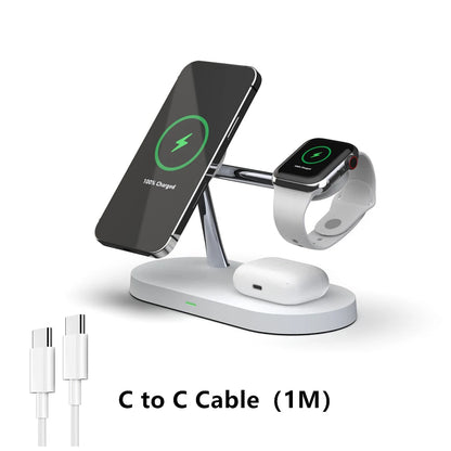 3-in-1 Wireless Charging Stand – Fast Charger for iPhone, Watch & AirPods