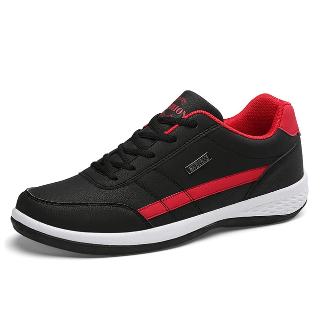 Leather Casual Sneakers – Trendy Breathable Vulcanized Shoes