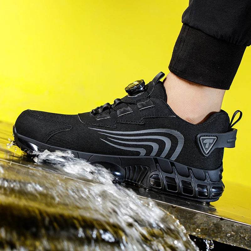 Rotary Button Safety Shoes – Anti-Impact & Anti-Piercing Work Footwear