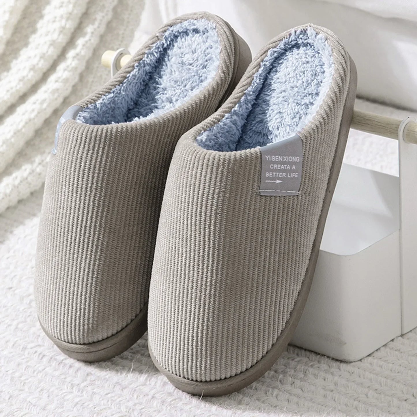 Unisex Plush Home Slippers – Soft Anti-Slip Winter Footwear