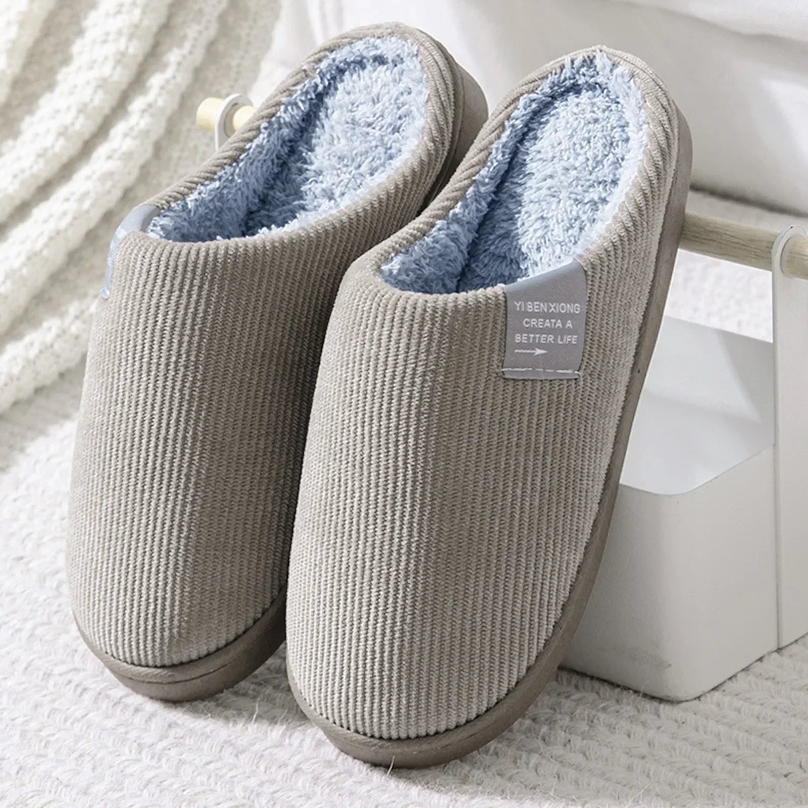 Unisex Plush Home Slippers – Soft Anti-Slip Winter Footwear