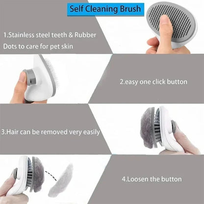 Self-Cleaning Pet Hair Remover Brush