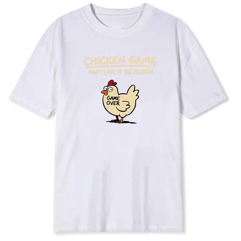 Chicken Game Graphic T-Shirt – Men’s Casual Round Neck Tee