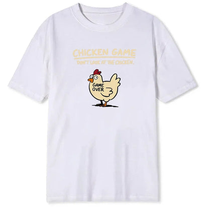 Chicken Game Graphic T-Shirt – Men’s Casual Round Neck Tee
