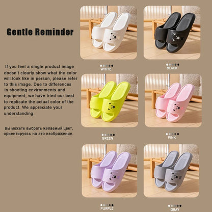 Cute Bear Comfort Slides – Soft EVA Non-Slip Indoor Slippers for Women