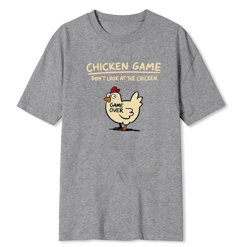 Chicken Game Graphic T-Shirt – Men’s Casual Round Neck Tee