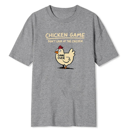 Chicken Game Graphic T-Shirt – Men’s Casual Round Neck Tee