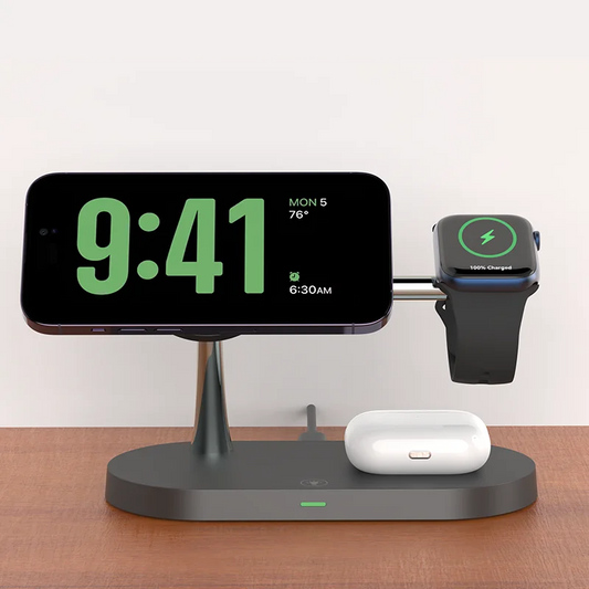 3-in-1 Wireless Charging Stand – Fast Charger for iPhone, Watch & AirPods